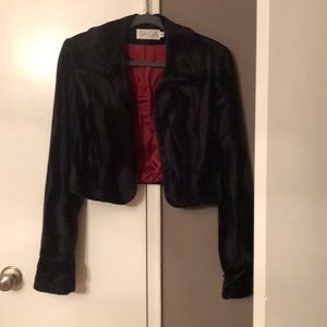 Black velvet crop jacket